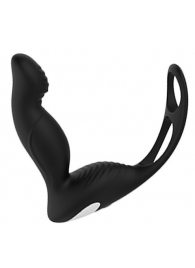 Черный вибромассажер простаты P-PLEASER W ERECTION ENHANCE - Dream Toys - в Улан-Удэ купить с доставкой