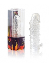 Закрытая прозрачная рельефная насадка Crystal sleeve - 13 см. - Erowoman-Eroman - в Улан-Удэ купить с доставкой