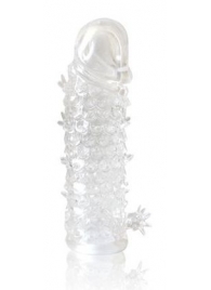Закрытая прозрачная рельефная насадка Crystal sleeve - 13 см. - Erowoman-Eroman - в Улан-Удэ купить с доставкой
