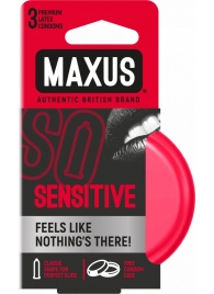 Ультратонкие презервативы в железном кейсе MAXUS Sensitive - 3 шт. - Maxus - купить с доставкой в Улан-Удэ