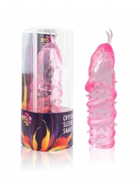 Закрытая рельефная насадка Crystal sleeve snakes в виде змеи с усиками - 14 см. - Erowoman-Eroman - в Улан-Удэ купить с доставкой
