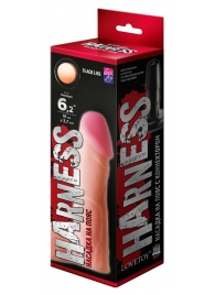 Телесная реалистичная насадка на Harness с коннектором BLACK LINE - 17 см. - LOVETOY (А-Полимер) - купить с доставкой в Улан-Удэ