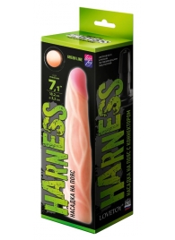 Телесная насадка с венками на Harness с коннектором GREEN LINE - 18 см. - LOVETOY (А-Полимер) - купить с доставкой в Улан-Удэ