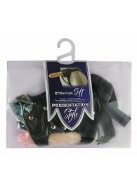 Черный пояс-трусики с двумя насадками Soft-Dolli - 16,5 и 10,5 см. - LOVETOY (А-Полимер) - купить с доставкой в Улан-Удэ
