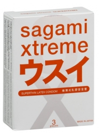 Ультратонкие презервативы Sagami Xtreme SUPERTHIN - 3 шт. - Sagami - купить с доставкой в Улан-Удэ