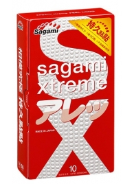 Утолщенные презервативы Sagami Xtreme Feel Long с точками - 10 шт. - Sagami - купить с доставкой в Улан-Удэ