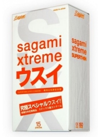 Ультратонкие презервативы Sagami Xtreme SUPERTHIN - 15 шт. - Sagami - купить с доставкой в Улан-Удэ