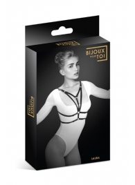Черная упряжь на грудь Laura - Bijoux Pour Toi - купить с доставкой в Улан-Удэ