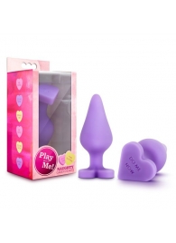 Фиолетовая анальная пробка Naughty Candy Heart Do Me Now - 8,9 см. - Blush Novelties - купить с доставкой в Улан-Удэ