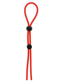 Красное лассо на пенис с двумя бусинами STRETCHY LASSO CAGE - Dream Toys - в Улан-Удэ купить с доставкой