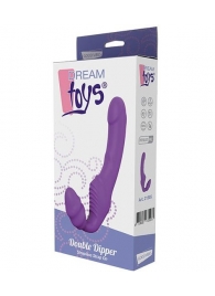 Фиолетовый безремневой вибрострапон DOUBLE DIPPER - Dream Toys - купить с доставкой в Улан-Удэ