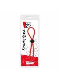Красное эрекционное лассо с одной бусиной-утяжкой STRETCHY THIN LASSO - Dream Toys - в Улан-Удэ купить с доставкой