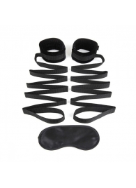 Чёрные манжеты для фиксации на кровати Bondage Bed Strap - Lux Fetish - купить с доставкой в Улан-Удэ