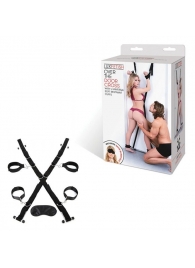 Чёрный набор для фиксации у двери - Lux Fetish - купить с доставкой в Улан-Удэ