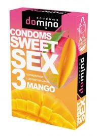 Презервативы для орального секса DOMINO Sweet Sex с ароматом манго - 3 шт. - Domino - купить с доставкой в Улан-Удэ