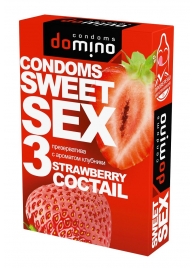 Презервативы для орального секса DOMINO Sweet Sex с ароматом клубничного коктейля  - 3 шт. - Domino - купить с доставкой в Улан-Удэ