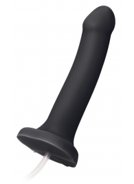 Черный фаллос с имитацией эякуляции Silicon Cum Dildo L - 19,6 см. - Strap-on-me - купить с доставкой в Улан-Удэ