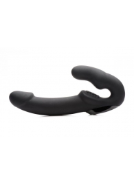 Черный безремневой страпон Urge Silicone Strap On с пультом ДУ - 24 см. - XR Brands - купить с доставкой в Улан-Удэ