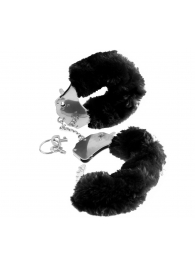 Металлические наручники Furry Love Cuffs с черным мехом - Pipedream - купить с доставкой в Улан-Удэ