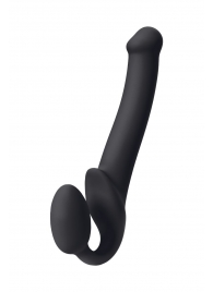 Черный безремневой страпон Silicone Bendable Strap-On M - Strap-on-me - купить с доставкой в Улан-Удэ
