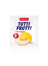 Пробник гель-смазки Tutti-frutti со вкусом сочной дыни - 4 гр. - Биоритм - купить с доставкой в Улан-Удэ