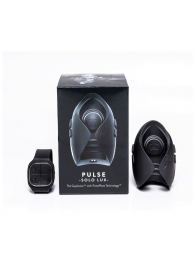 Темно-серый инновационный мужской осциллятор PULSE SOLO LUX с пультом ДУ - Hot Octopuss - в Улан-Удэ купить с доставкой