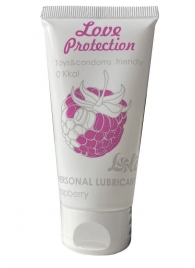 Лубрикант на водной основе с ароматом малины Love Protection Raspberry - 50 мл. - Lola Games - купить с доставкой в Улан-Удэ