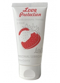Лубрикант на водной основе с ароматом малины Love Protection Strawberry - 50 мл. - Lola Games - купить с доставкой в Улан-Удэ