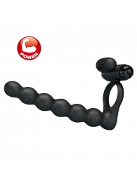 Черная насадка для двойной стимуляции Hercules Penis Sheath III - 15,3 см. - Baile - купить с доставкой в Улан-Удэ