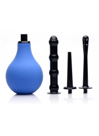 Анальный душ с 3 насадками Premium One-way Valve Anal Douche Set - XR Brands - купить с доставкой в Улан-Удэ