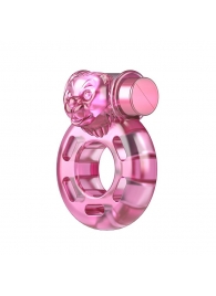 Розовое эрекционное виброкольцо Pink Bear - Baile - в Улан-Удэ купить с доставкой