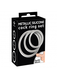 Набор из 3 эрекционных колец под металл Metallic Silicone Cock Ring Set - Orion - в Улан-Удэ купить с доставкой