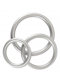 Набор из 3 эрекционных колец под металл Metallic Silicone Cock Ring Set - Orion - в Улан-Удэ купить с доставкой