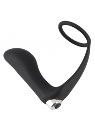Черное эрекционное кольцо с анальной вибропробкой Vibrating Ring   Plug - Orion - в Улан-Удэ купить с доставкой