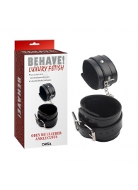 Черные оковы на ноги Obey Me Leather Ankle Cuffs - Chisa - купить с доставкой в Улан-Удэ