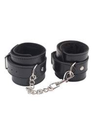 Черные оковы на ноги Obey Me Leather Ankle Cuffs - Chisa - купить с доставкой в Улан-Удэ