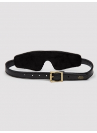 Черная плотная маска на глаза Bound to You Faux Leather Blindfold - Fifty Shades of Grey - купить с доставкой в Улан-Удэ