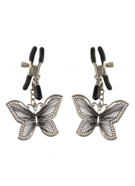 Зажимы на соски с бабочками Butterfly Nipple Clamps - Pipedream - купить с доставкой в Улан-Удэ