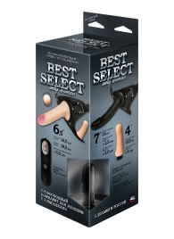 Черный женский пояс BEST SELECT с 3 насадками и вибрацией - LOVETOY (А-Полимер) - купить с доставкой в Улан-Удэ