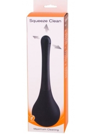 Черный анальный душ SQUEEZE CLEAN с закругленным наконечником - Seven Creations - купить с доставкой в Улан-Удэ