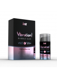 Жидкий интимный гель с эффектом вибрации Vibration! Bubble Gum - 15 мл. - INTT - купить с доставкой в Улан-Удэ