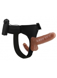 Страпон с вагинальной пробкой и вибрацией Ultra Passionate Harness - 16 см. - Baile - купить с доставкой в Улан-Удэ