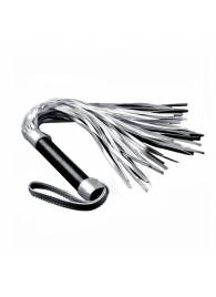 Серебристая плетка Struggle My Flogger с черной ручкой - 45 см. - Lovetoy - купить с доставкой в Улан-Удэ