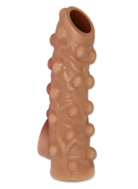 Телесная насадка с бугорками и открытой головкой Nude Sleeve M - 12 см. - KOKOS - в Улан-Удэ купить с доставкой
