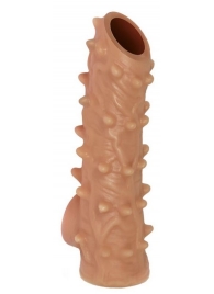 Телесная насадка с шипами и открытой головкой Nude Sleeve L - 14 см. - KOKOS - в Улан-Удэ купить с доставкой