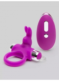 Лиловое виброкольцо с пультом ДУ Remote Control Cock Ring - Happy Rabbit - в Улан-Удэ купить с доставкой