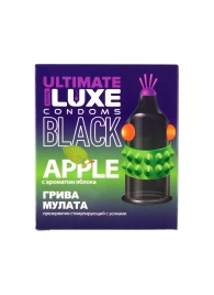 Черный стимулирующий презерватив  Грива мулата  с ароматом яблока - 1 шт. - Luxe - купить с доставкой в Улан-Удэ