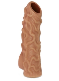 Телесная насадка с венками и открытой головкой Nude Sleeve S - 10 см. - KOKOS - в Улан-Удэ купить с доставкой