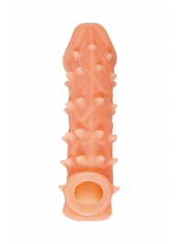 Телесная закрытая насадка с пупырышками Cock Sleeve Size L - 17,6 см. - KOKOS - в Улан-Удэ купить с доставкой