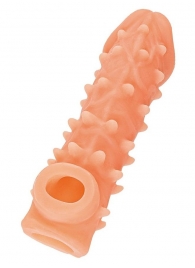 Телесная закрытая насадка с пупырышками Cock Sleeve Size L - 17,6 см. - KOKOS - в Улан-Удэ купить с доставкой